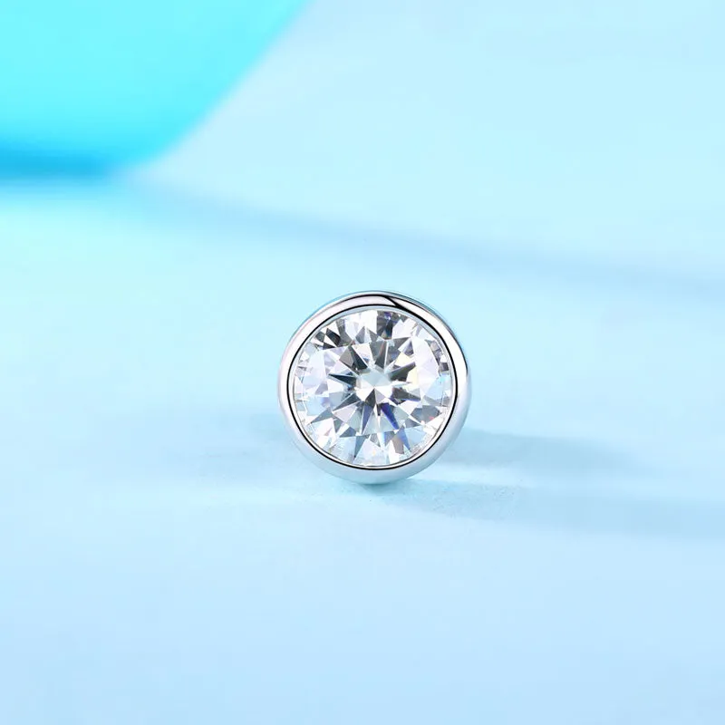 1 Carat Moissanite Diamond Earring (1 Piece) Unisex 925 Sterling Silver MFE8195