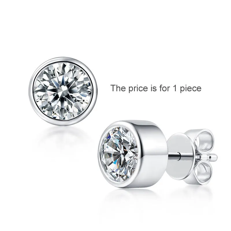 1 Carat Moissanite Diamond Earring (1 Piece) Unisex 925 Sterling Silver MFE8195