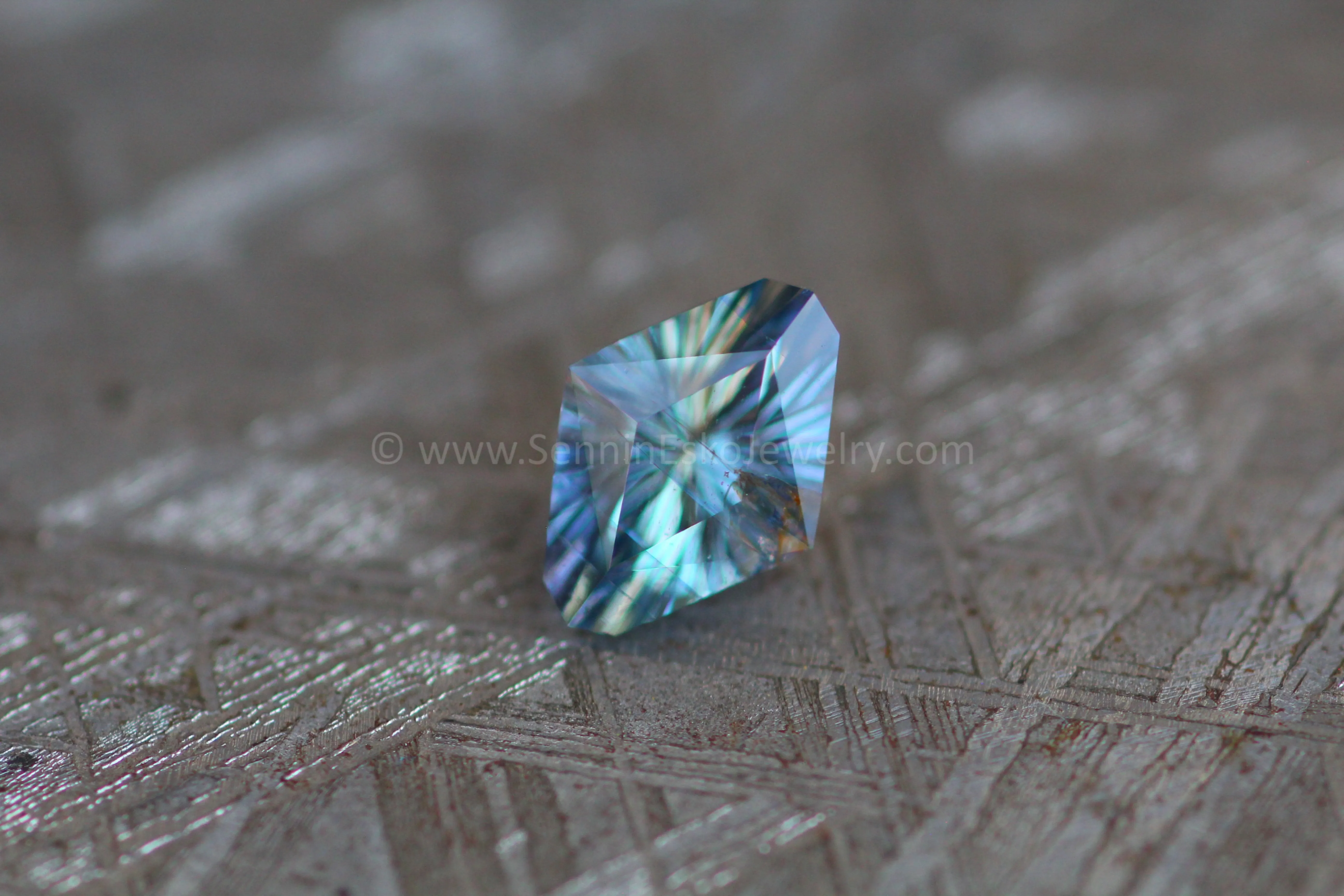 1 ct Peacock Umba Sapphire Octagon -  8.8x3.7mm, Fantasy Cut