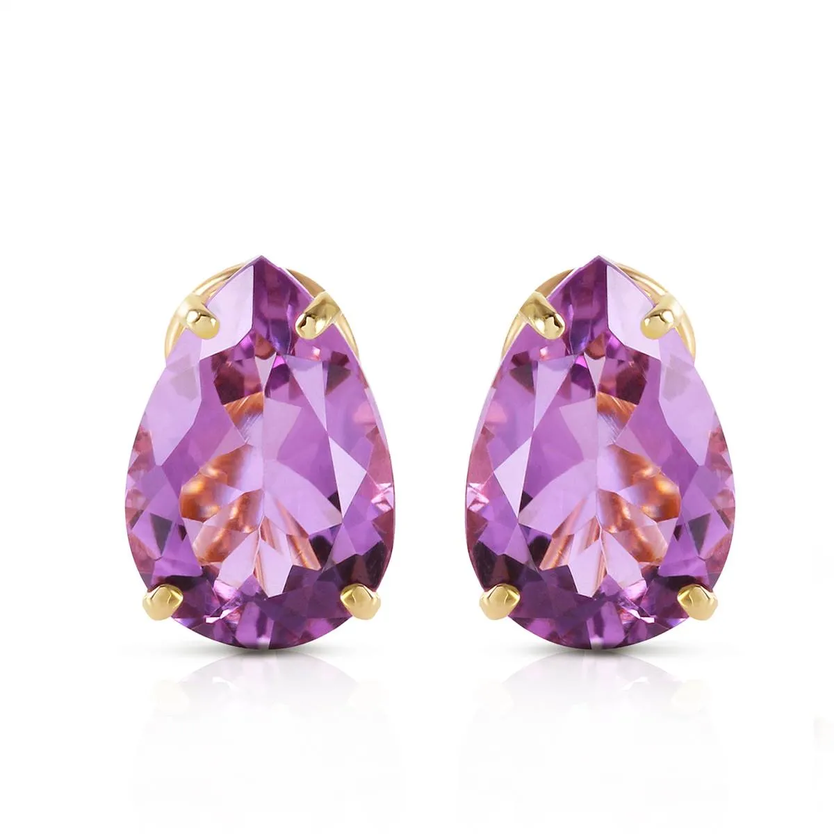 10 Carat 14K Solid Yellow Gold Inspiration Amethyst Earrings