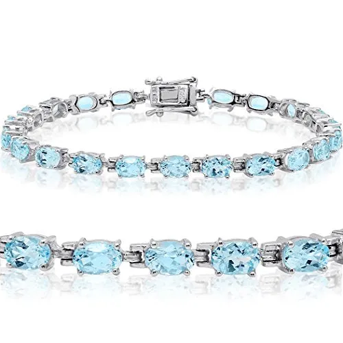 10ct tw Sky Blue Topaz Tennis Bracelet in Sterling Silver 7 1/4 inch