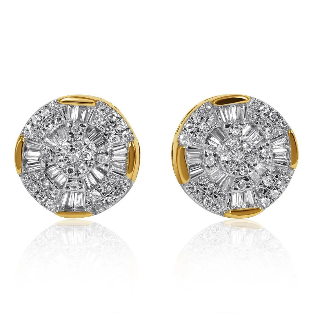 10k Yellow Gold Diamond Earrings 0.86 CTW