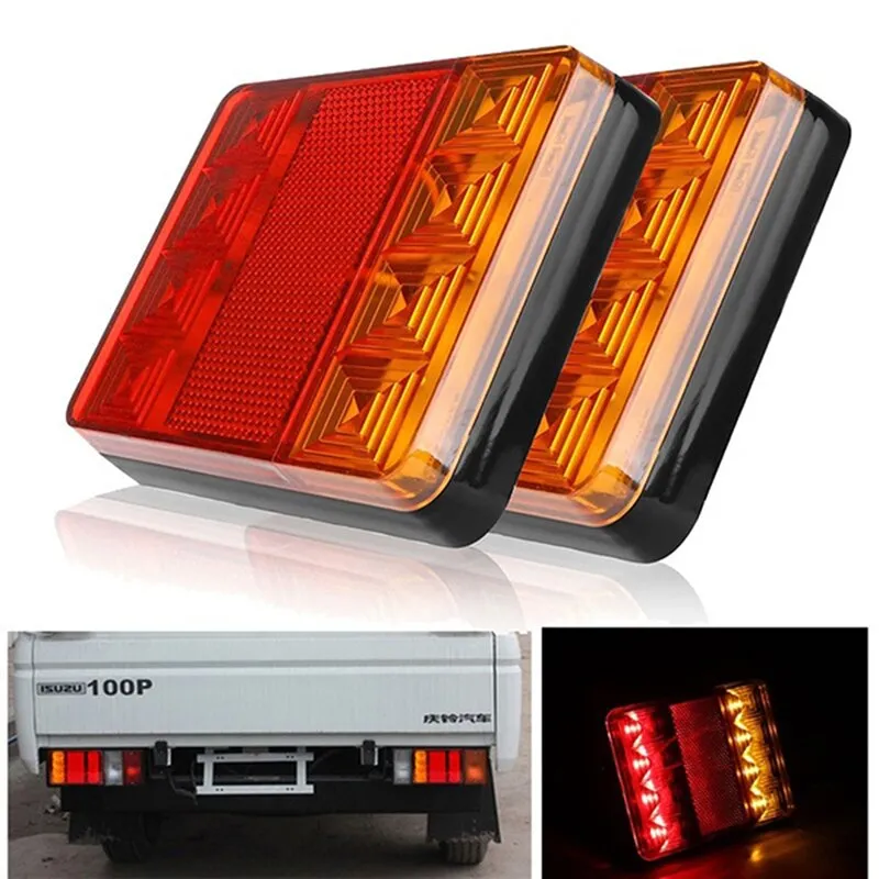 12V Trailer Truck 20 LED Taillight Brake Stop Turn Signal Indicator Light Lamp 107x102x30mm