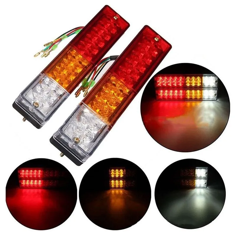 12V Trailer Truck 20 LED Taillight Brake Stop Turn Signal Indicator Light Lamp 107x102x30mm