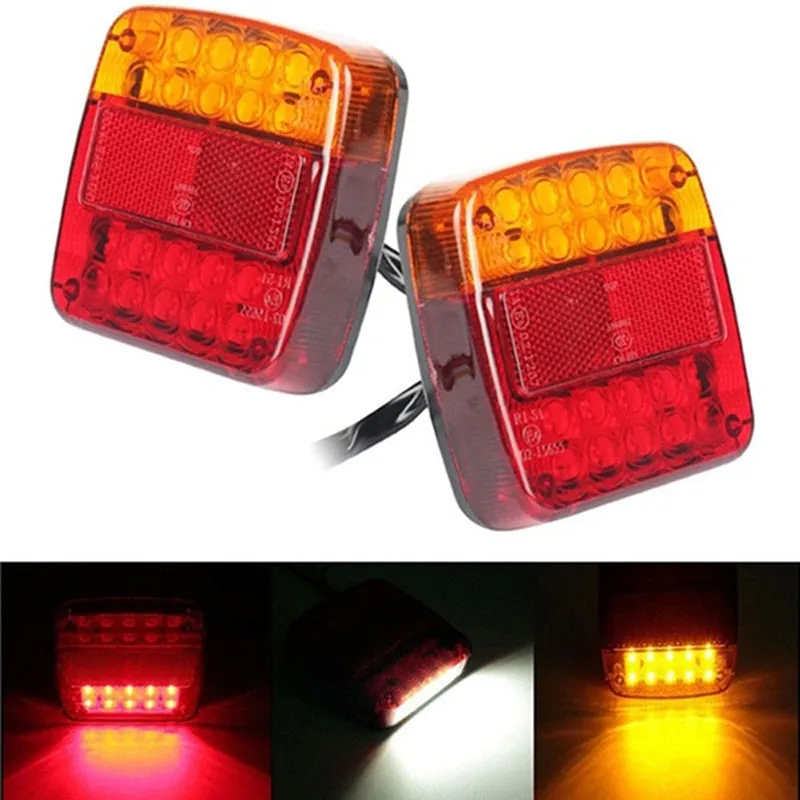 12V Trailer Truck 20 LED Taillight Brake Stop Turn Signal Indicator Light Lamp 107x102x30mm