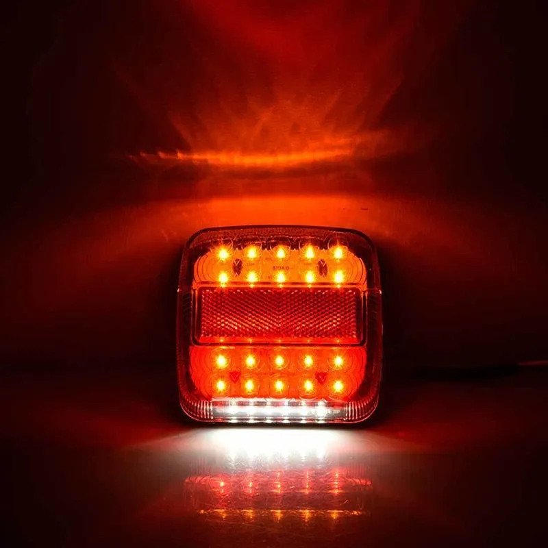 12V Trailer Truck 20 LED Taillight Brake Stop Turn Signal Indicator Light Lamp 107x102x30mm