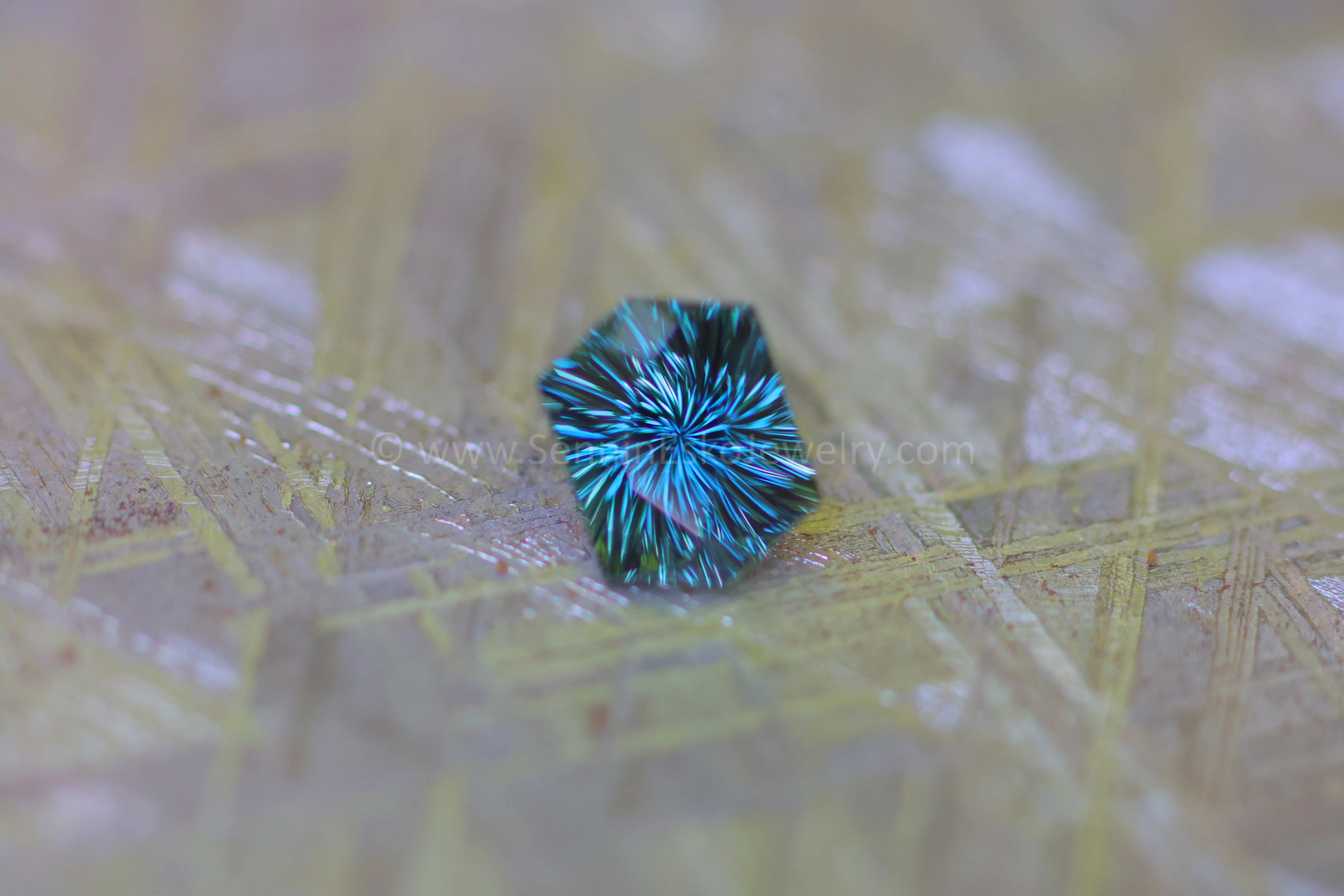 1.37 Carat Blue & Green Sapphire Hexagon - 7.3x5.5mm, Fantasy Cut