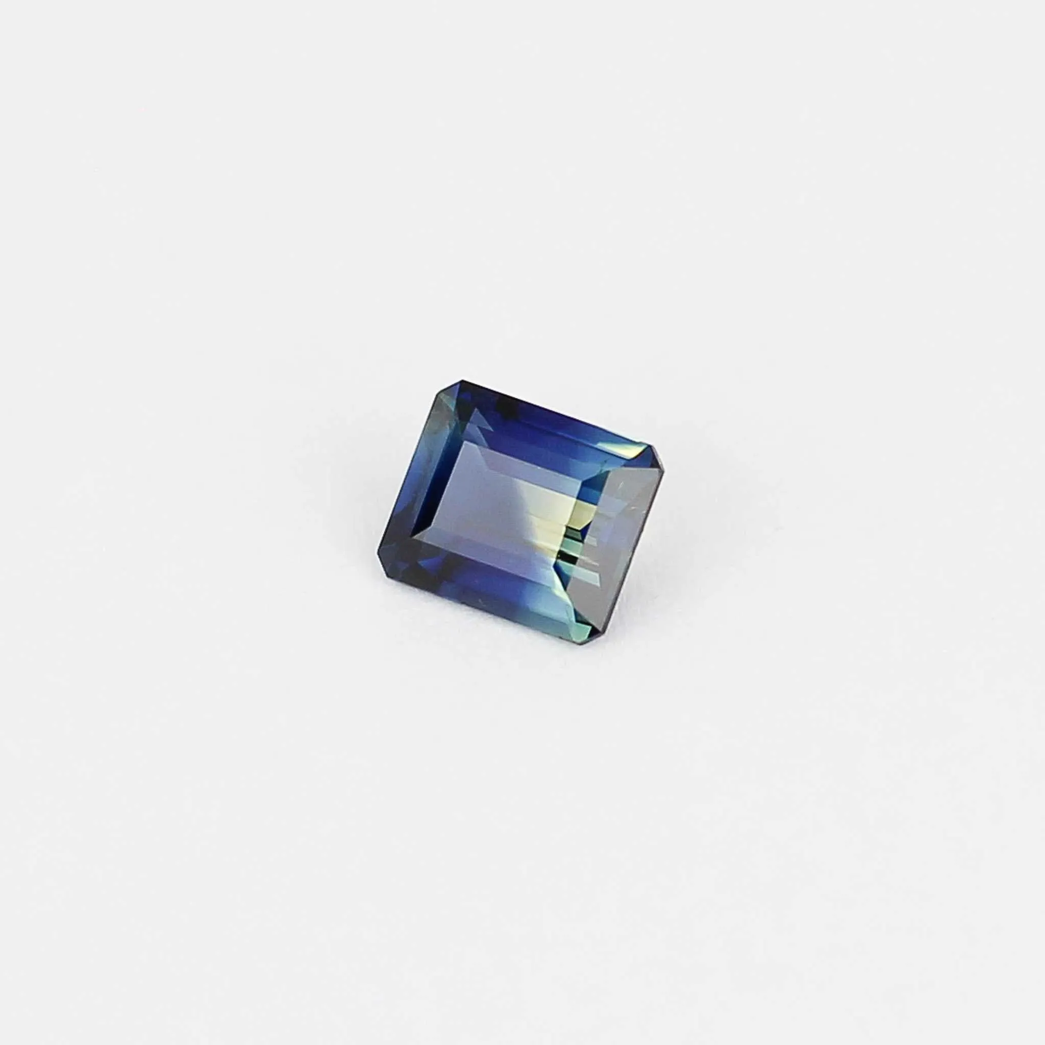 1.37ct Emerald Cut Blue Yellow Sapphire