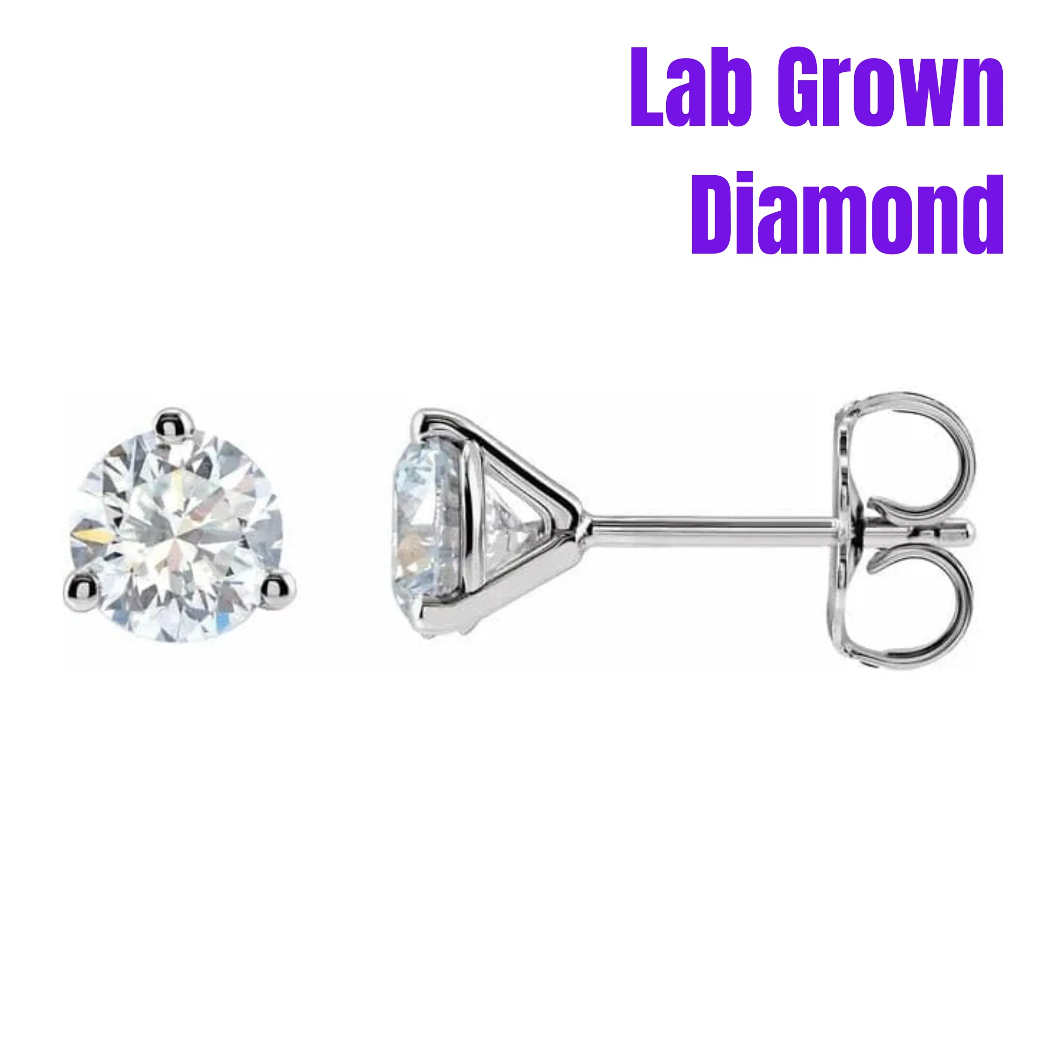 14K Gold Lab Grown Diamond .50CTW Martini Stud Earrings