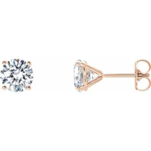 14K Rose 1/2 CTW Lab-Grown Diamond 4-Prong Stud Earrings