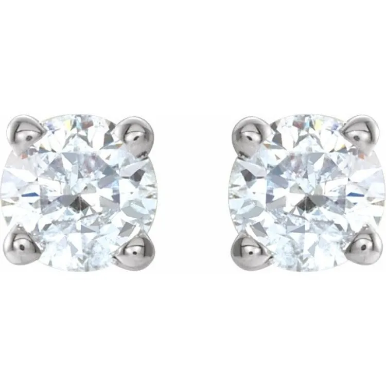 14K White 1/4 CTW Natural Diamond Stud Earrings