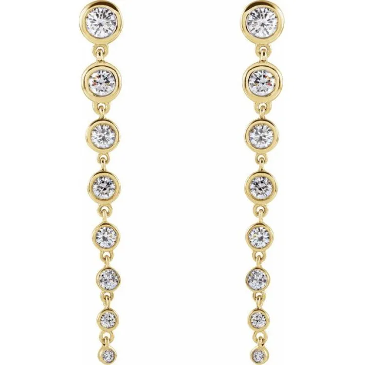 14K Yellow 1 3/4 CTW Lab-Grown Diamond Earrings