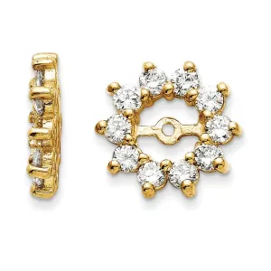 14k Yellow Gold 3/4 Carat Diamond Earring Jackets