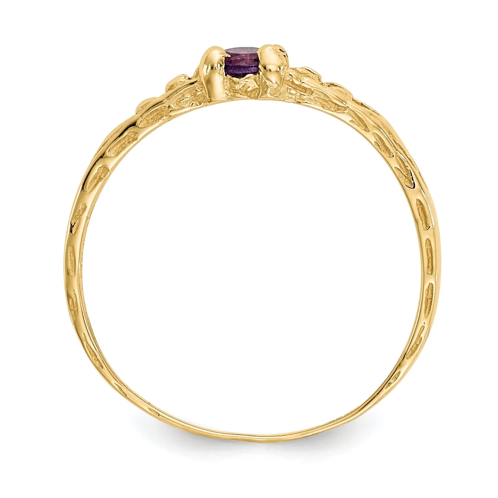 14k Yellow Gold Amethyst Birthstone Baby Ring