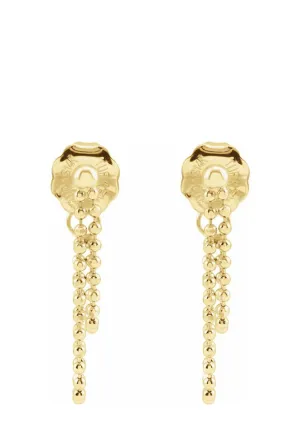 14K Yellow Gold Bead Chain Earrings