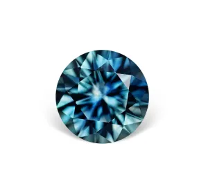 1.58CT ROUND BRILLIANT PRECISION CUT MONTANA SAPPHIRE, PARTI OCEAN BLUE TEAL, 6.8MM