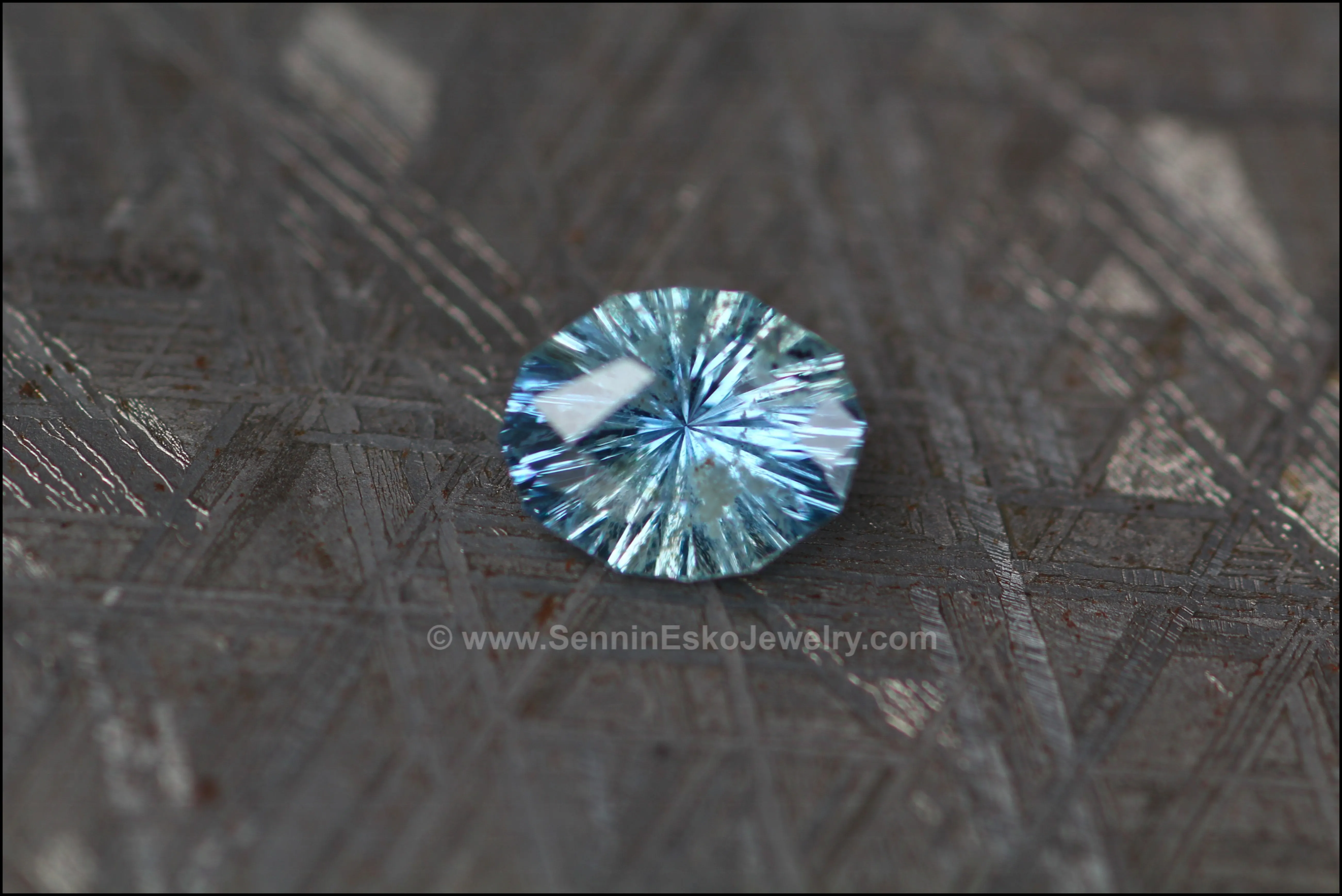 1.5ct Blue/Silver Umba Sapphire Oval Dodecagon- Fantasy Cut - 9x6.7mm