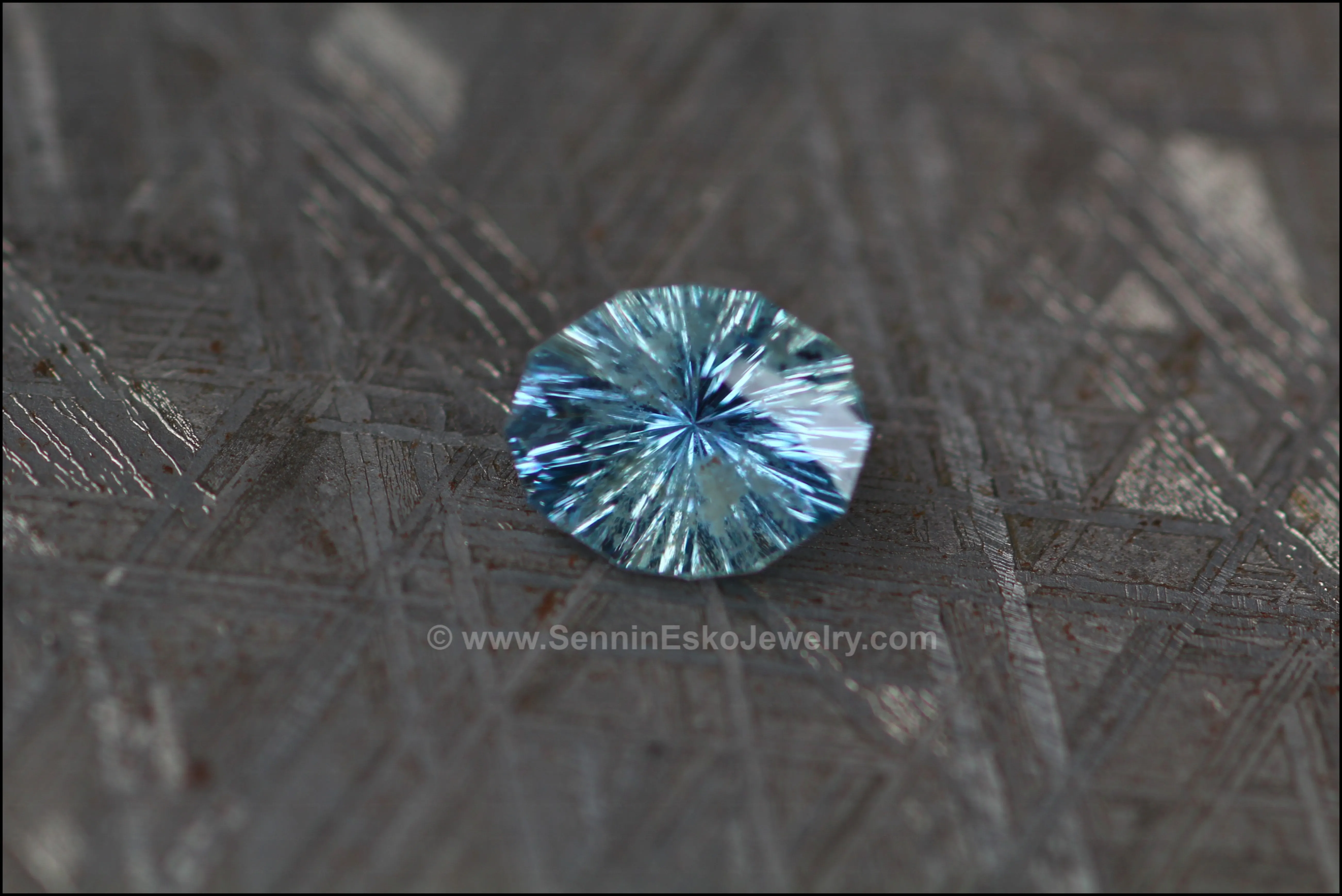 1.5ct Blue/Silver Umba Sapphire Oval Dodecagon- Fantasy Cut - 9x6.7mm