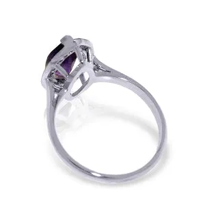 1.8 Carat 14K Solid White Gold Ring Diamond Marquis Amethyst