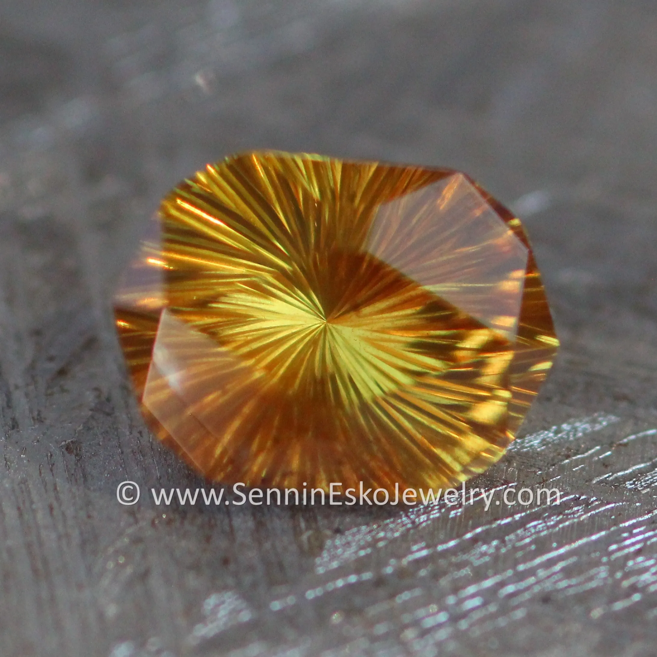 1.8 Carat Burnt Orange Sapphire Decagon - Fantasy Cut 8.5x6.3mm