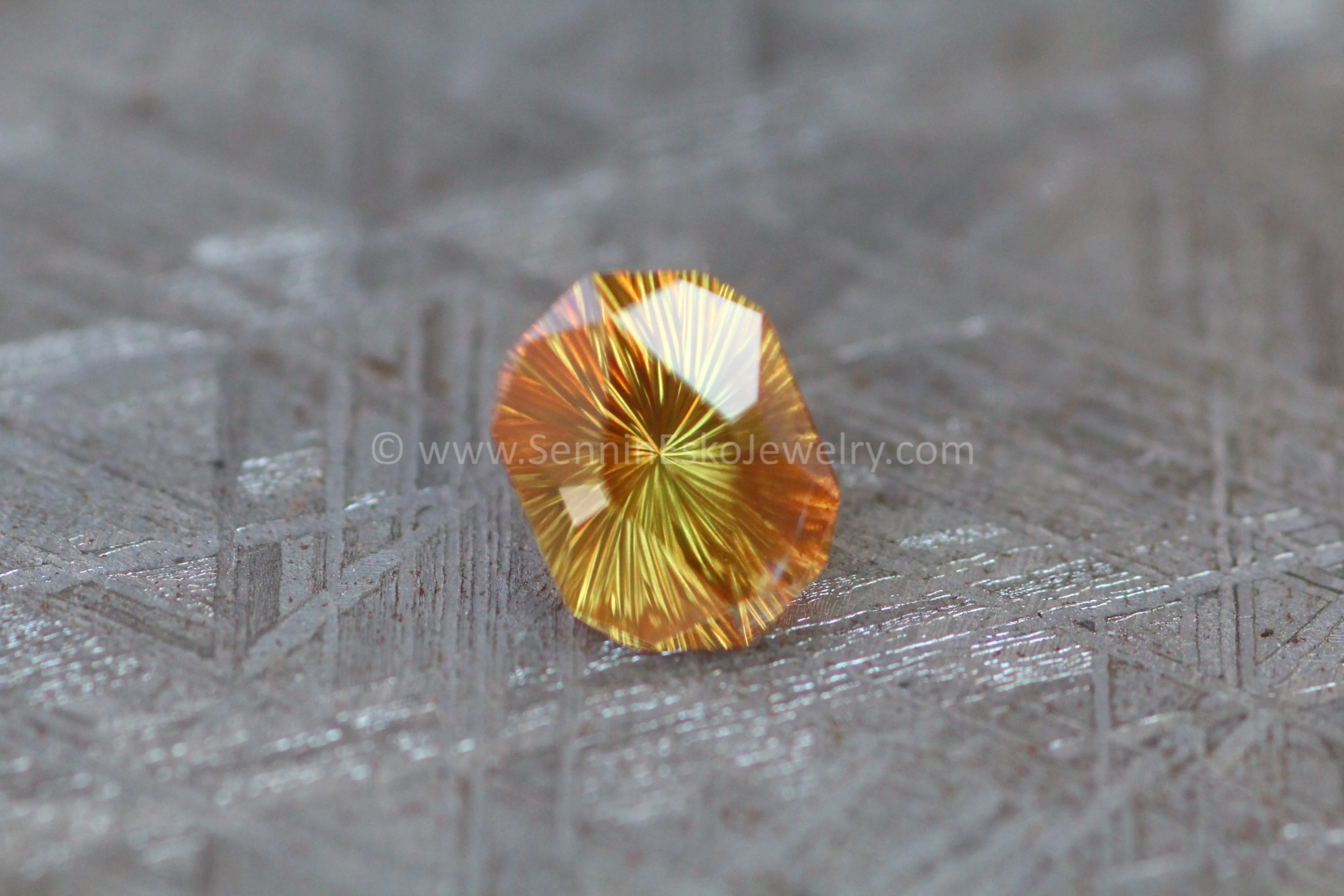 1.8 Carat Burnt Orange Sapphire Decagon - Fantasy Cut 8.5x6.3mm