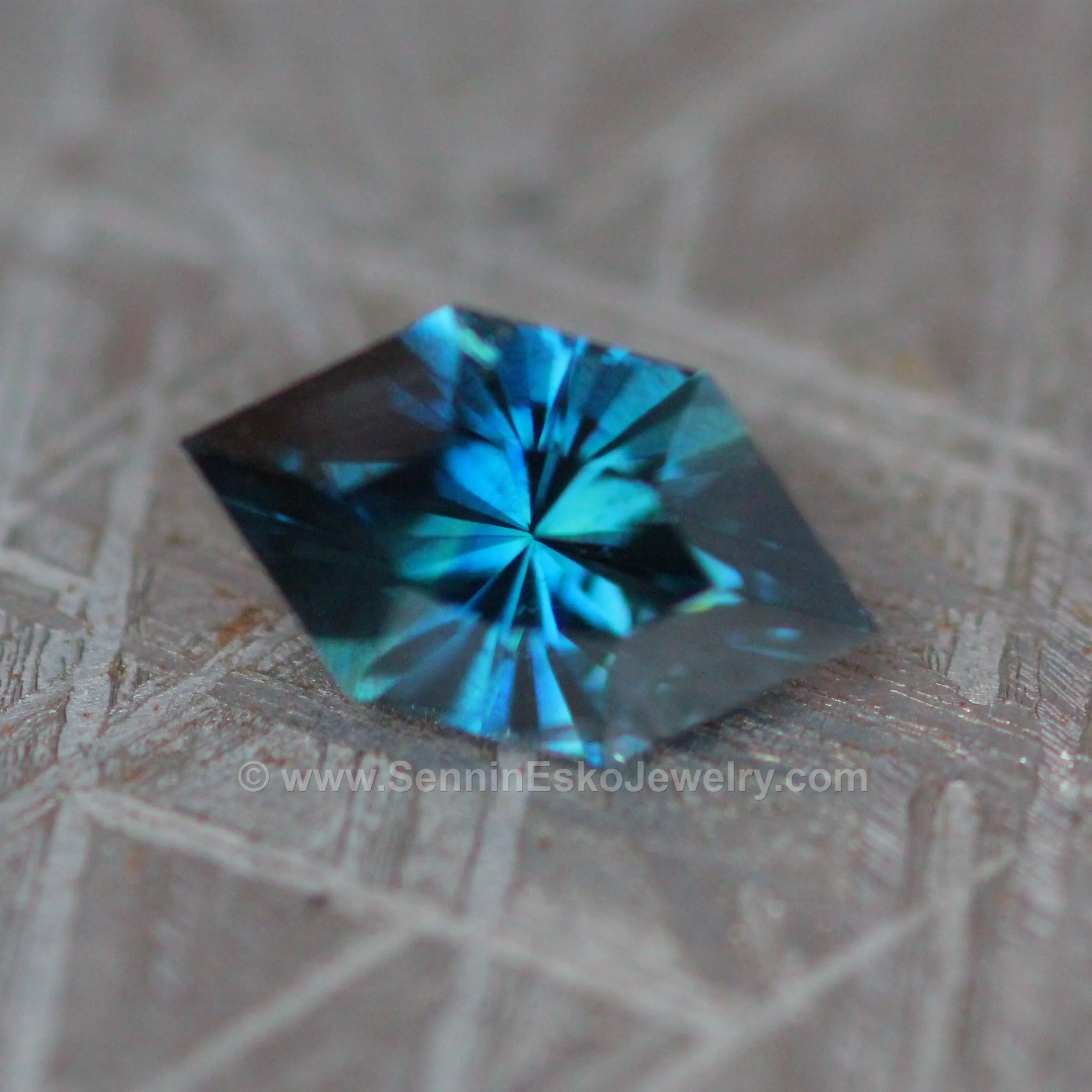 1ct Inky Blue-Green Kenyan Sapphire Hexagon - 8.8x5mm