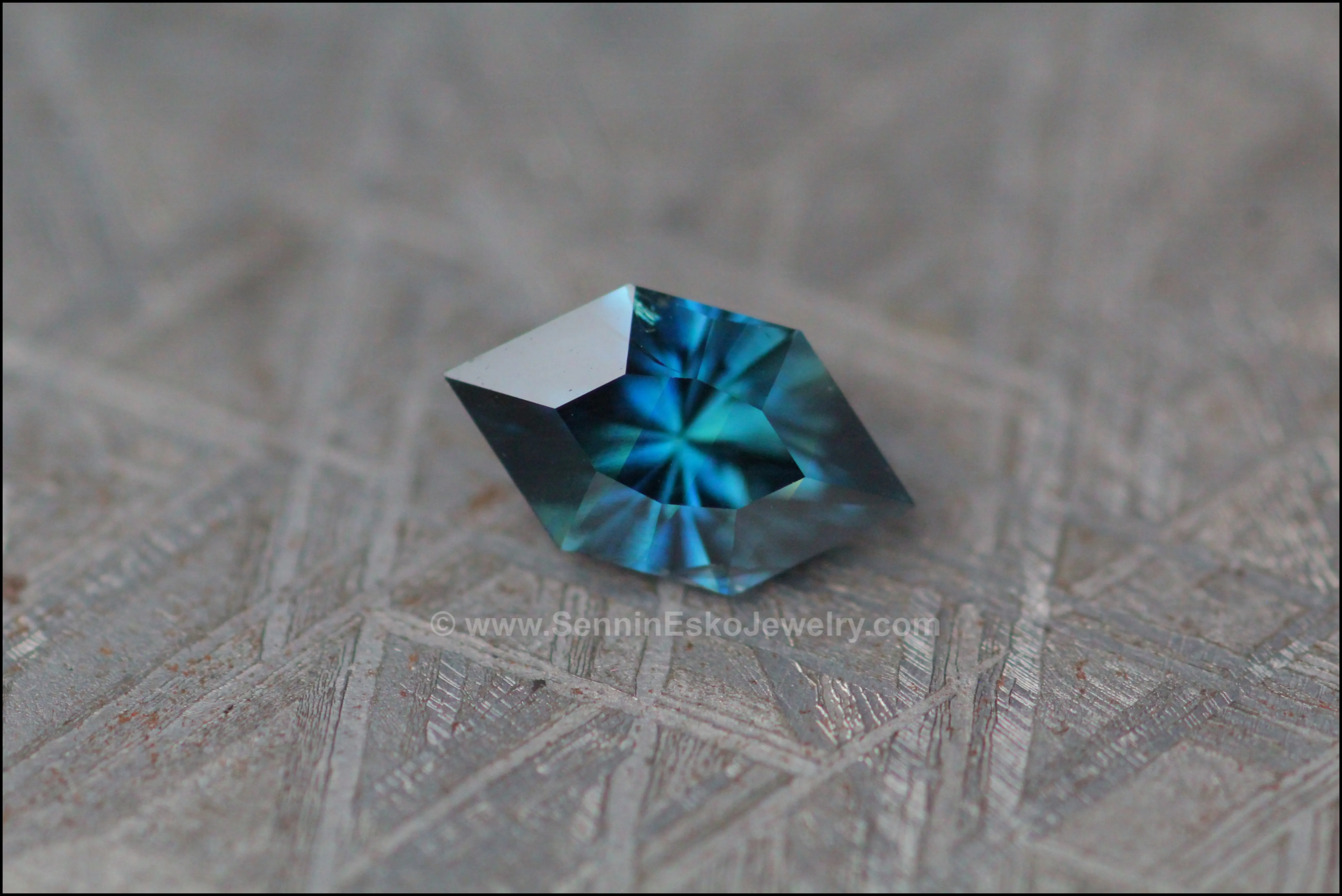 1ct Inky Blue-Green Kenyan Sapphire Hexagon - 8.8x5mm