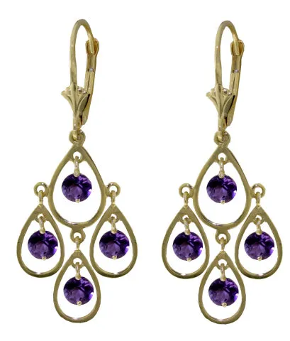 2.4 Carat 14K Solid White Gold Moments Mean Amethyst Earrings