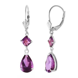 4.5 Carat 14K Solid White Gold Getting Close Amethyst Earrings