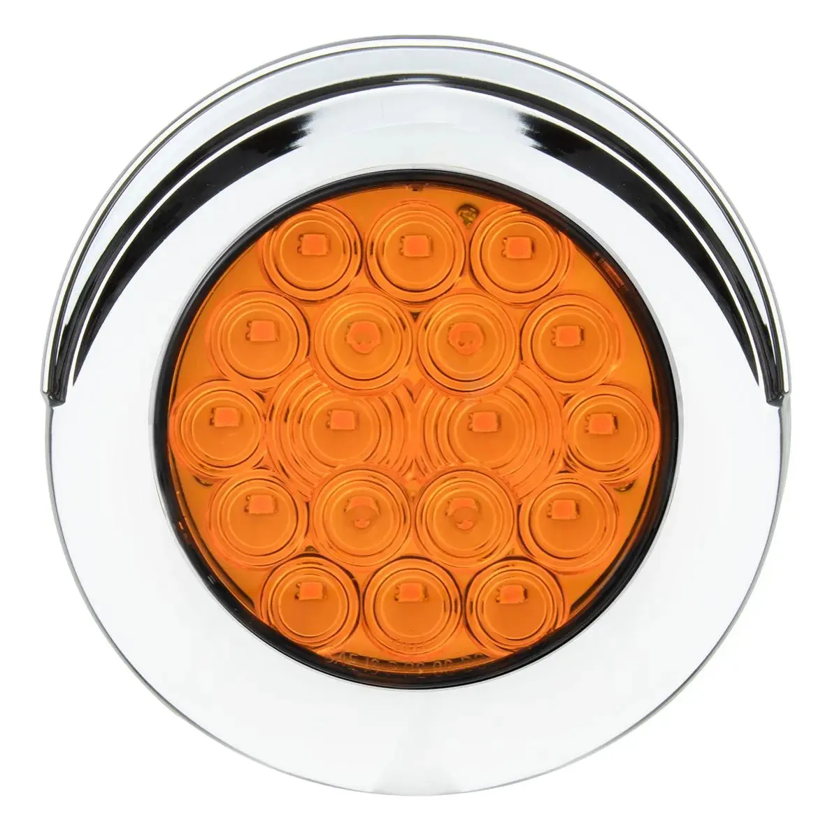 4" FLEET AMBER/AMBER 18 LED FLANGE MT. W/VISOR BEZEL, 3PRONG