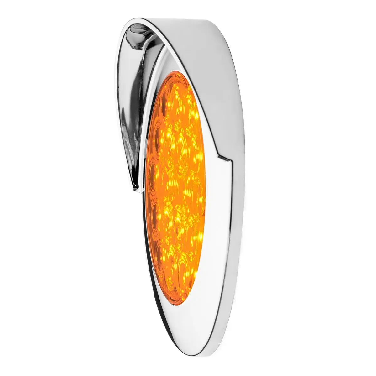 4" FLEET AMBER/AMBER 18 LED FLANGE MT. W/VISOR BEZEL, 3PRONG