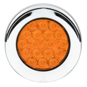 4" FLEET AMBER/AMBER 18 LED FLANGE MT. W/VISOR BEZEL, 3PRONG