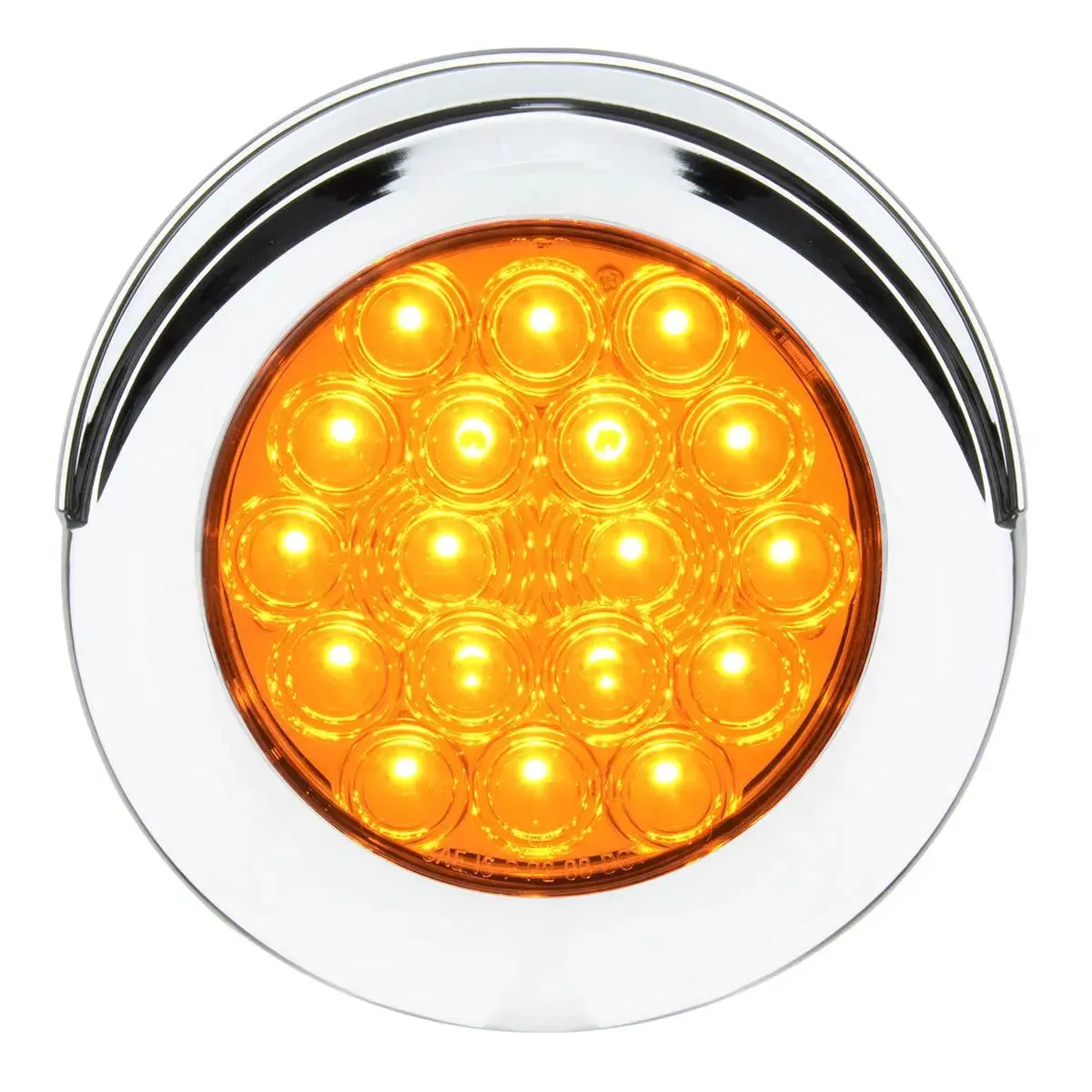 4" FLEET AMBER/AMBER 18 LED FLANGE MT. W/VISOR BEZEL, 3PRONG