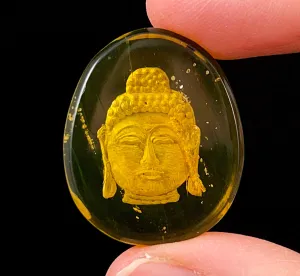 AMBER Crystal Buddha - Crystal Carving, Housewarming Gift, Home Decor, Healing Crystals and Stones, 52550