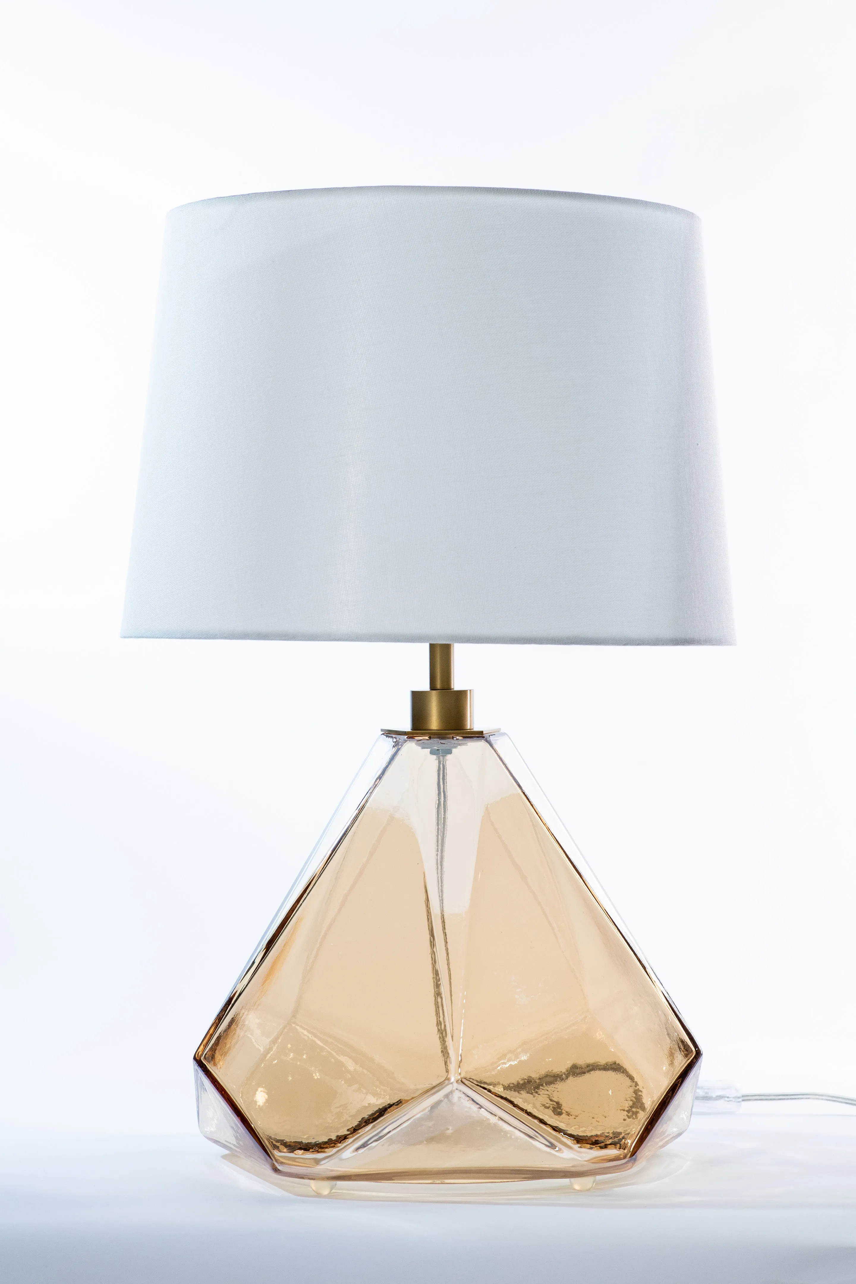 Amber Geometric Glass Table Lamp