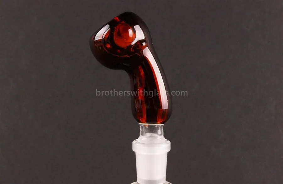 Amber Glass Slide With Bent Neck 18mm