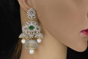 American Diamond Chandbali Earrings