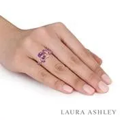 Amethyst &  Diamond Leaf Ring