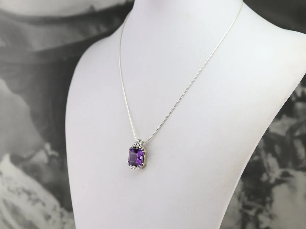 Amethyst and Diamond Cocktail Pendant