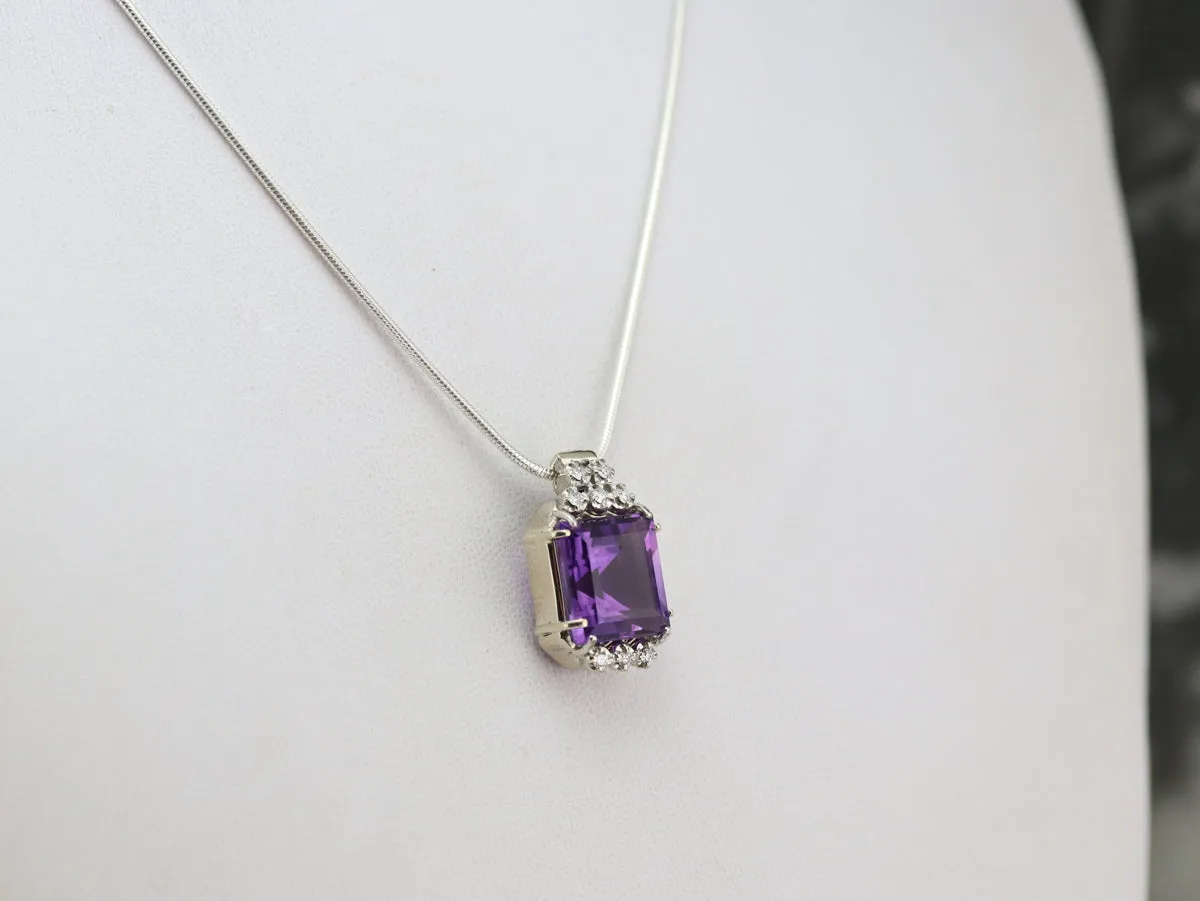 Amethyst and Diamond Cocktail Pendant