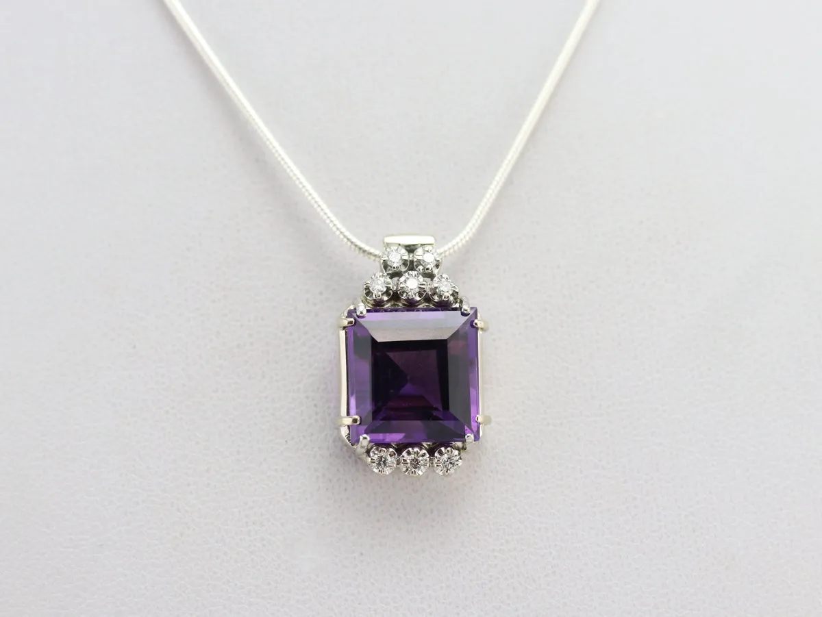 Amethyst and Diamond Cocktail Pendant