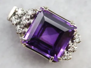 Amethyst and Diamond Cocktail Pendant