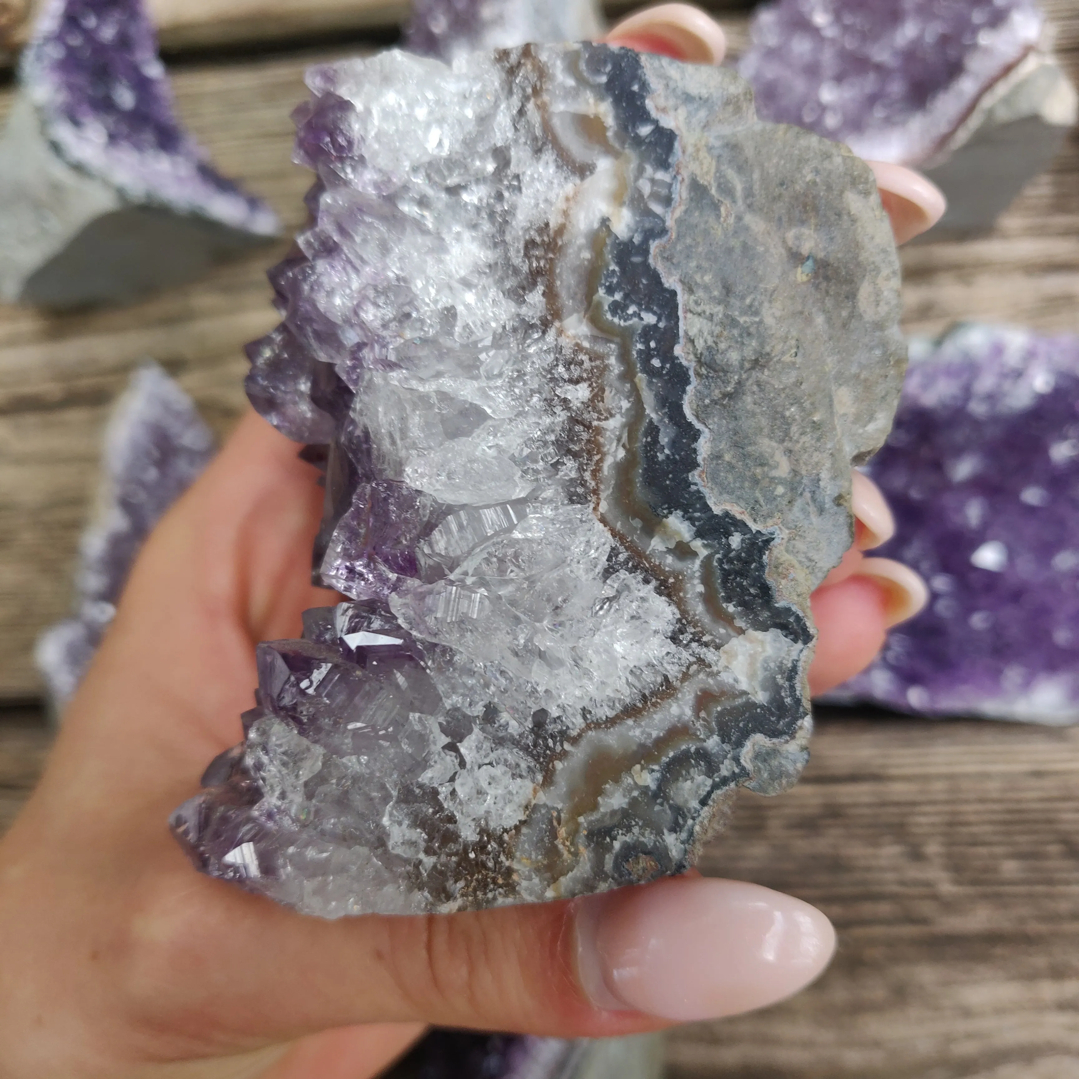 Amethyst Geode Free Form, Cut Base (#17)