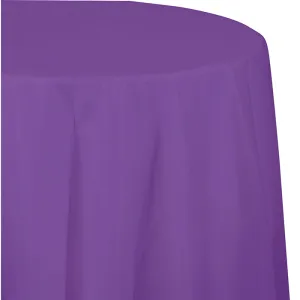 Amethyst Round Plastic Tablecover, 82"