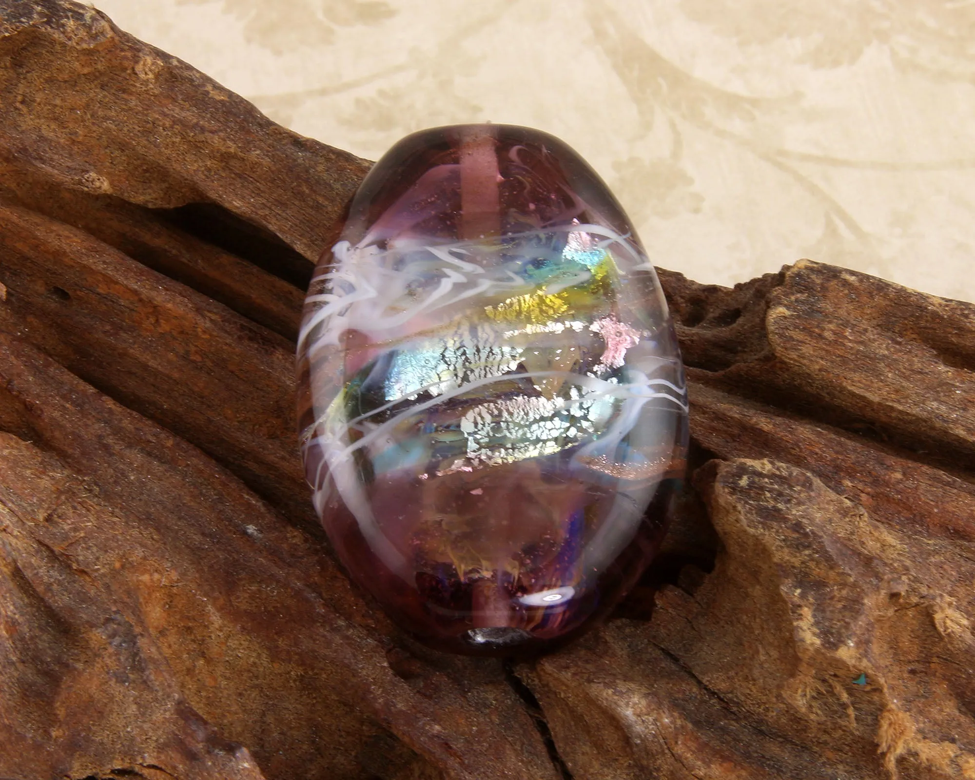 Amethyst Shimmer Lampwork Focal Bead SRA