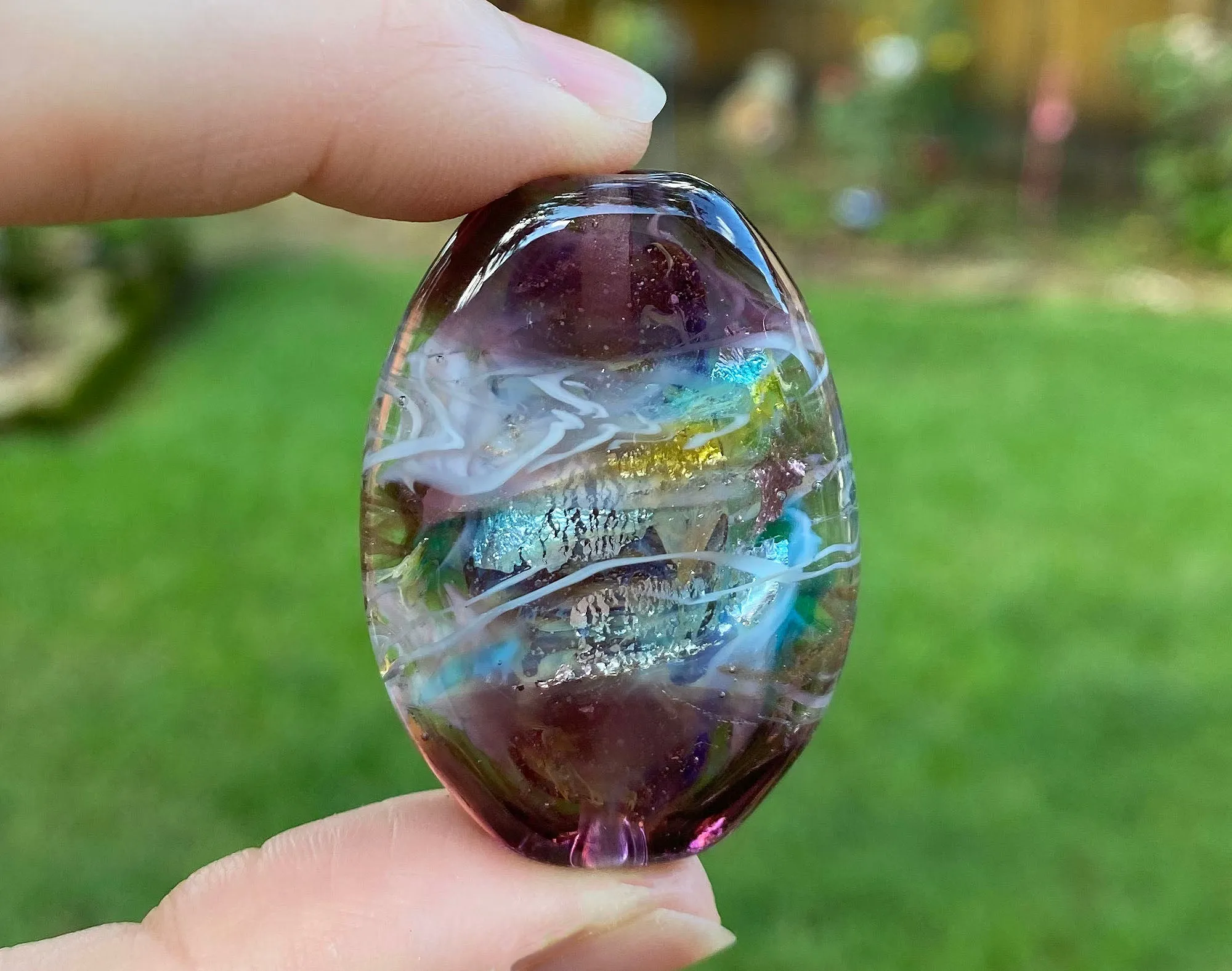 Amethyst Shimmer Lampwork Focal Bead SRA