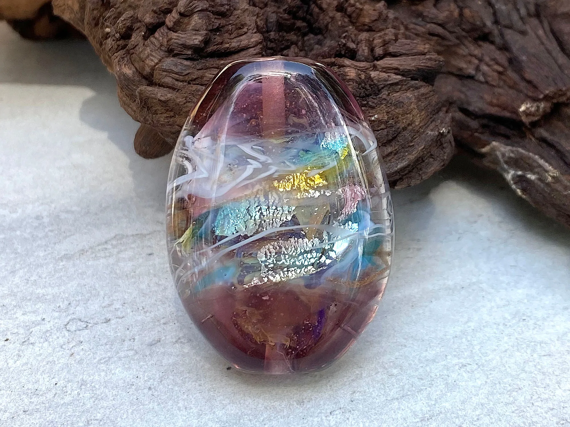 Amethyst Shimmer Lampwork Focal Bead SRA