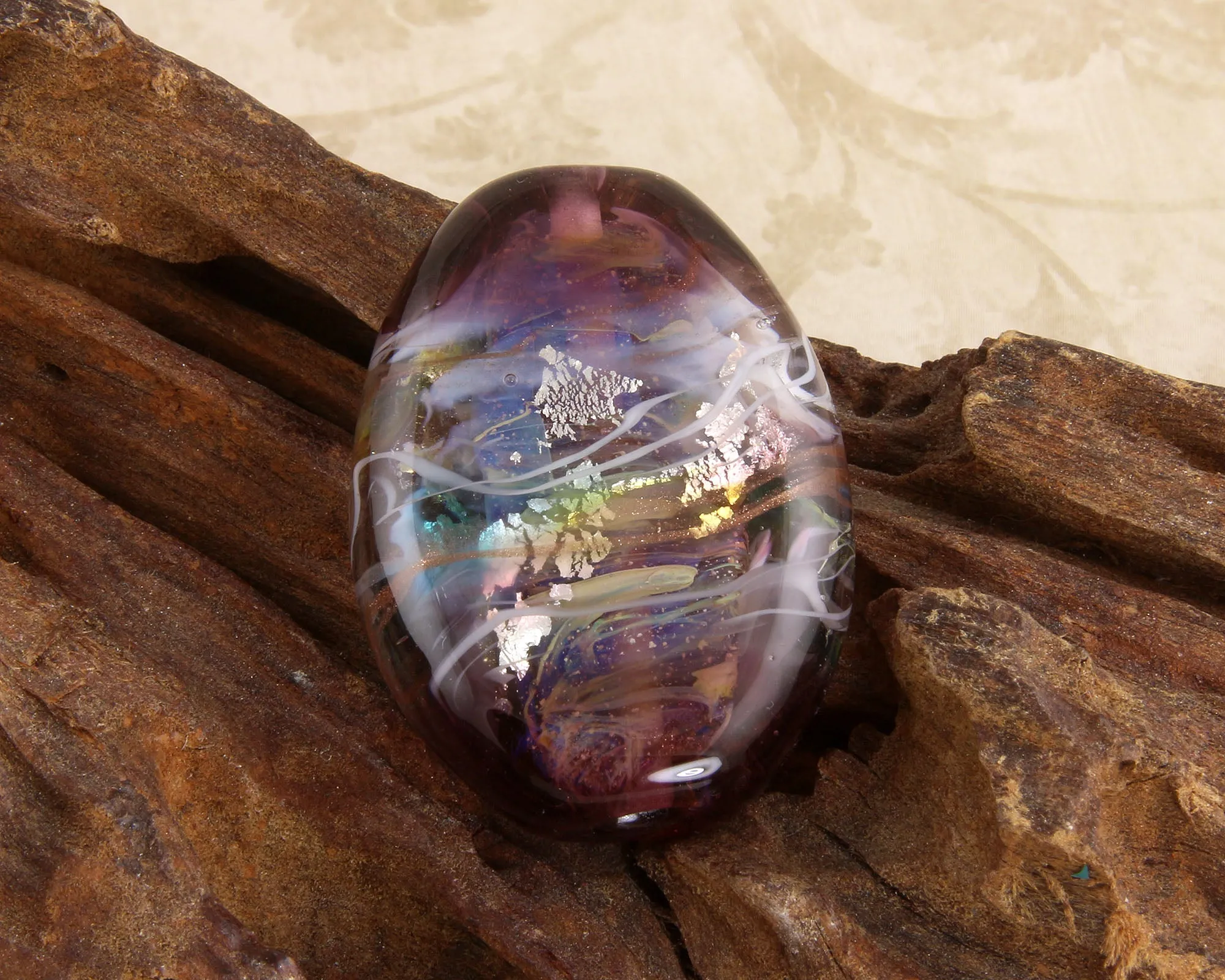 Amethyst Shimmer Lampwork Focal Bead SRA