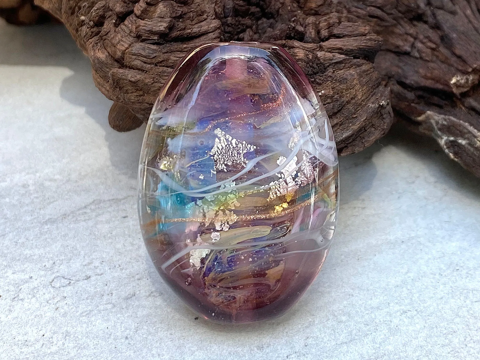 Amethyst Shimmer Lampwork Focal Bead SRA