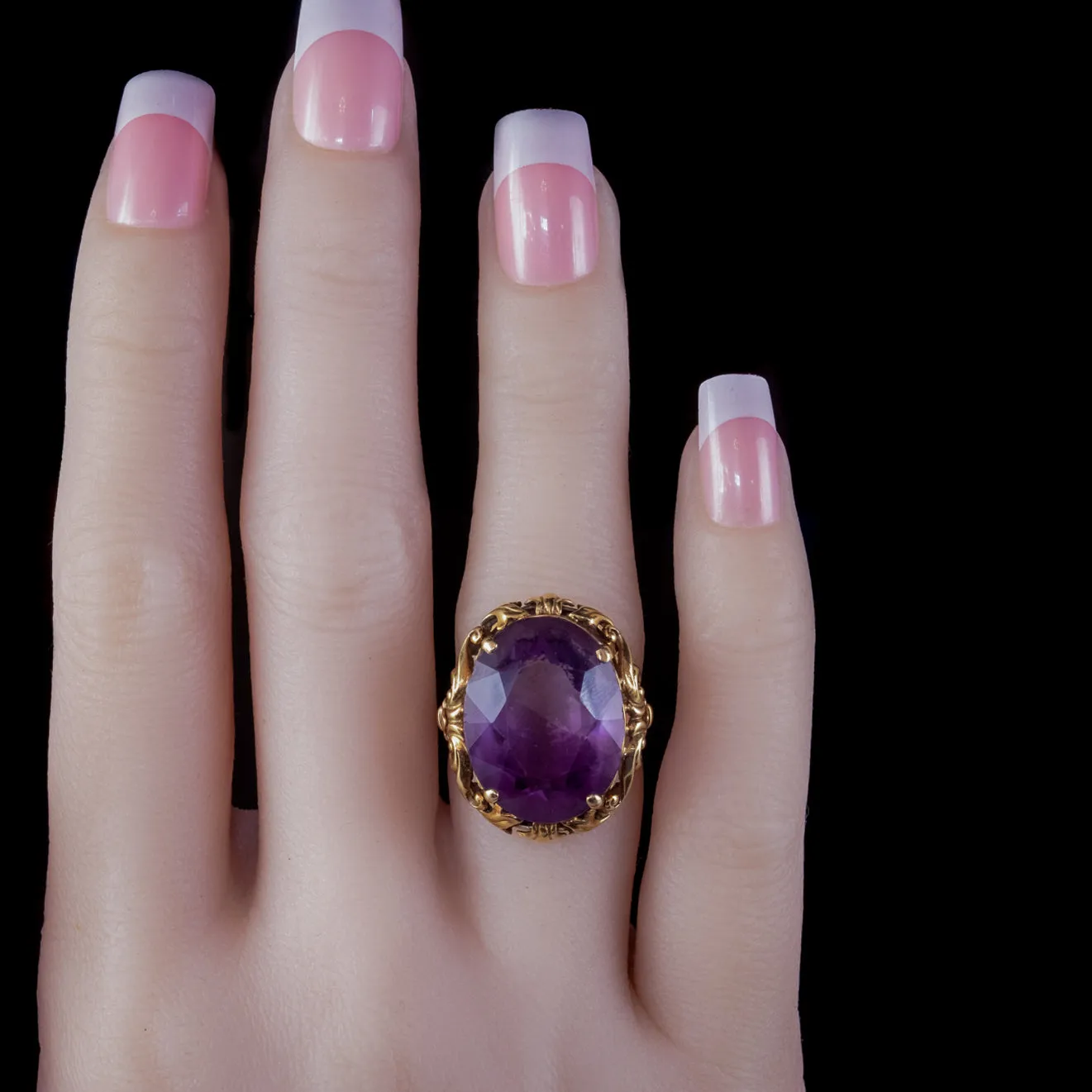 Antique Victorian 16ct Amethyst Ring 15ct Gold Circa 1880